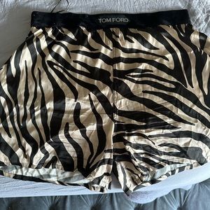 Black and tan silk Tom ford shorts